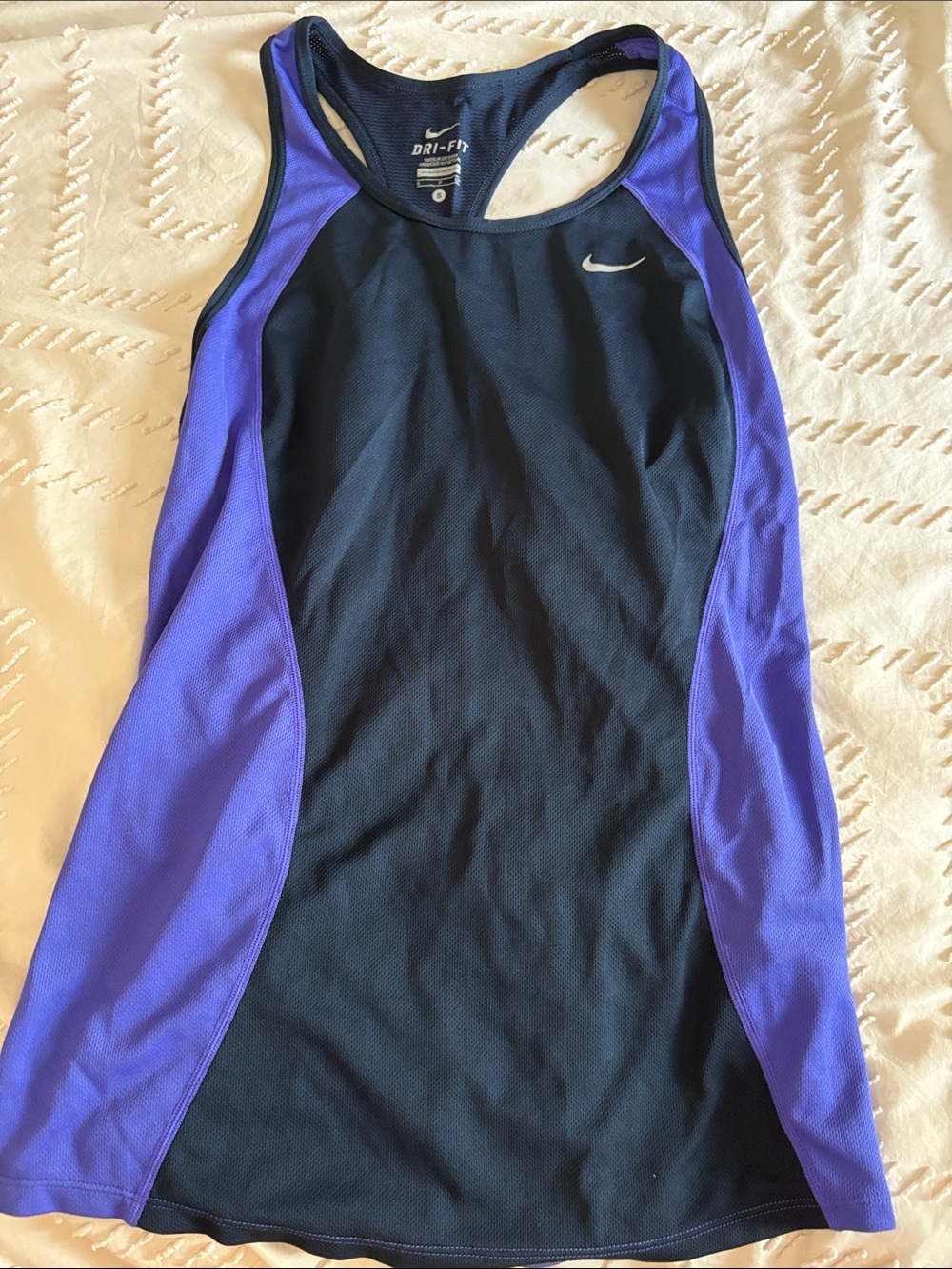 Nike Black and Purple Racerback Performance Tank